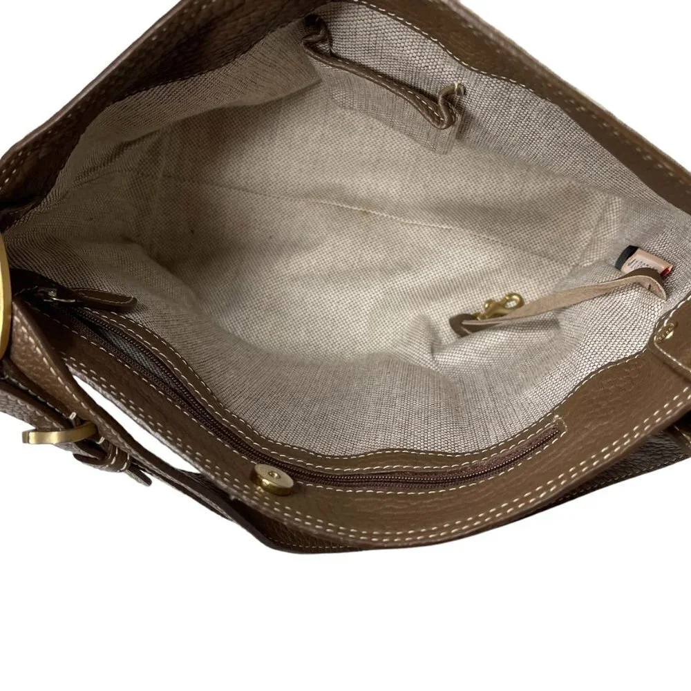 Dooney & Bourke Purse Monogram Canvas Vintage Shoulder Bag Satchel Brown Y2K